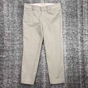 Banana Republic Sloan Fit Cropped Pants Women's Size 8 Grey Stone Cotton Stretch